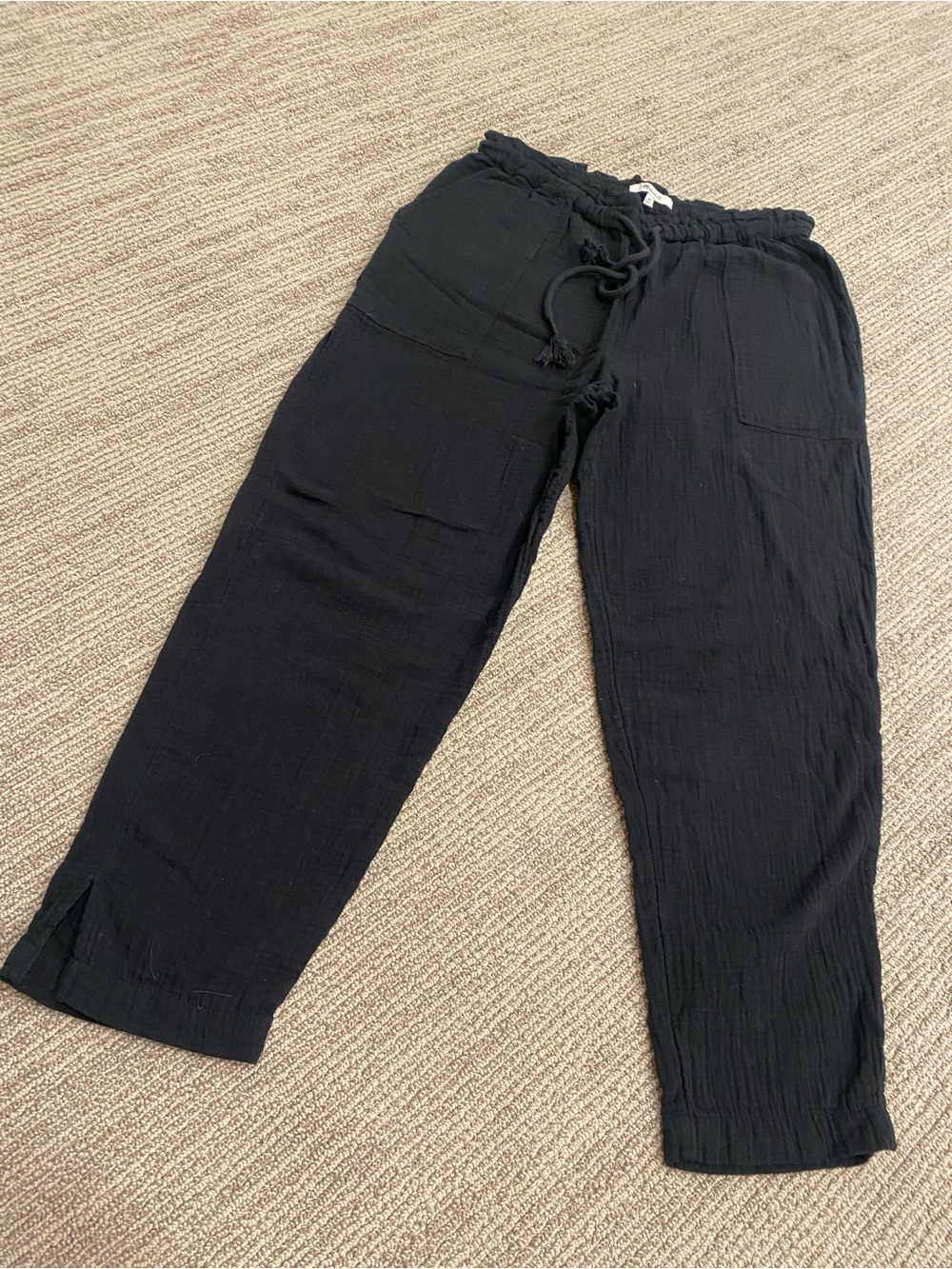Madewell black cotton gauze pants size XS